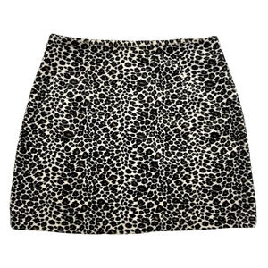 Vintage 90s Pandora Casuals Fuzzy Leopard Print Mini Skirt L 25x15" Made in USA